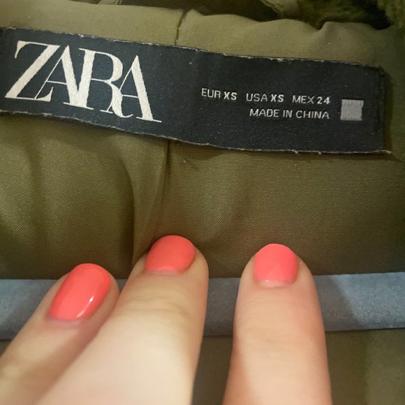 Zara FAUX FUR JACKET-MID KHAKI/green/olive - XS - Picture 4 of 8